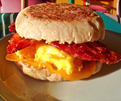 English muffin breakfast at Model Bakery 