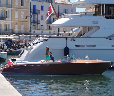 Classic Riva boat in St Tropez