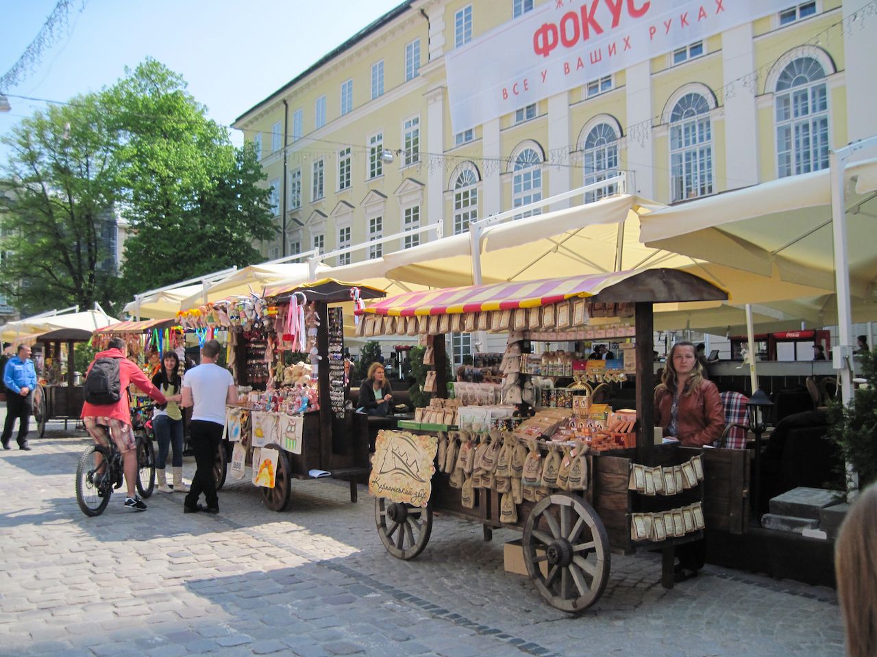 Street food in the old city of Lviv, Ukraine