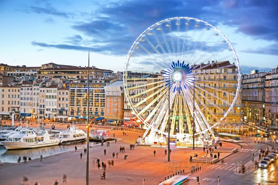 Vieux Port Marseille France Ferris wheel