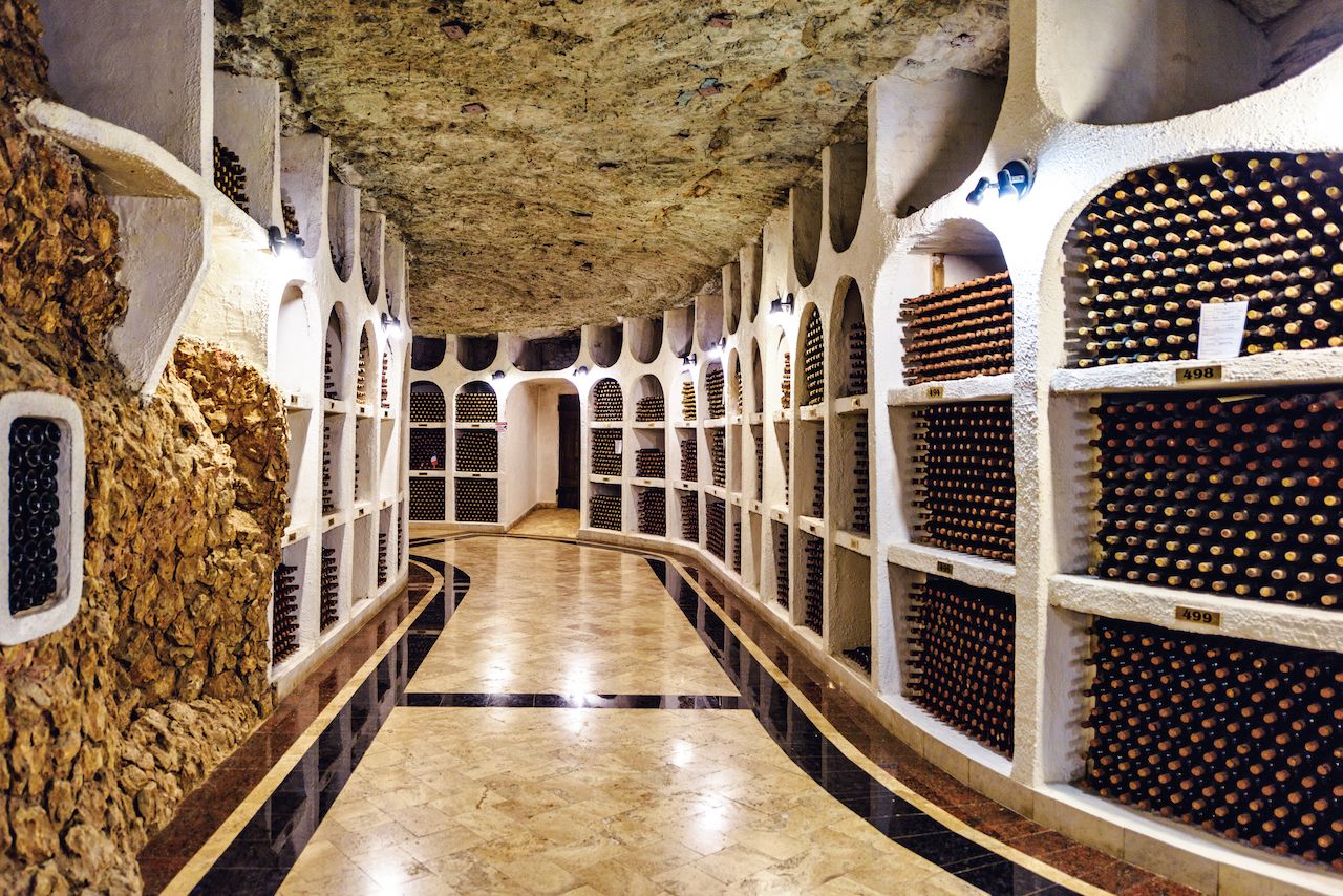 Famous wine cellar in Cricova, Moldova