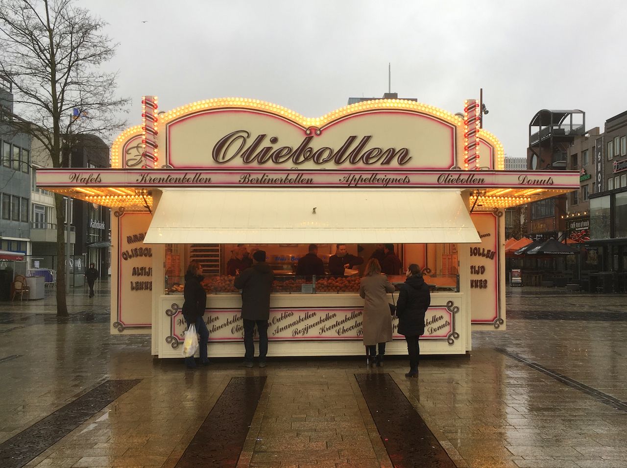 Oliebollen stand in the Netherlands