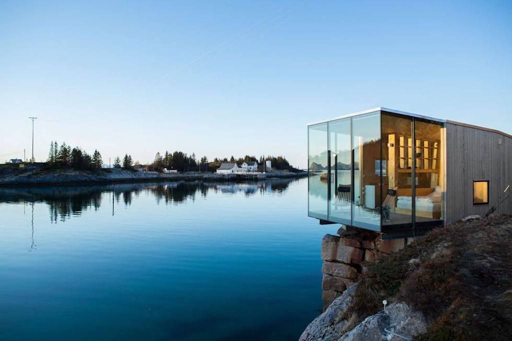 The huts on Manshausen Island, Norway