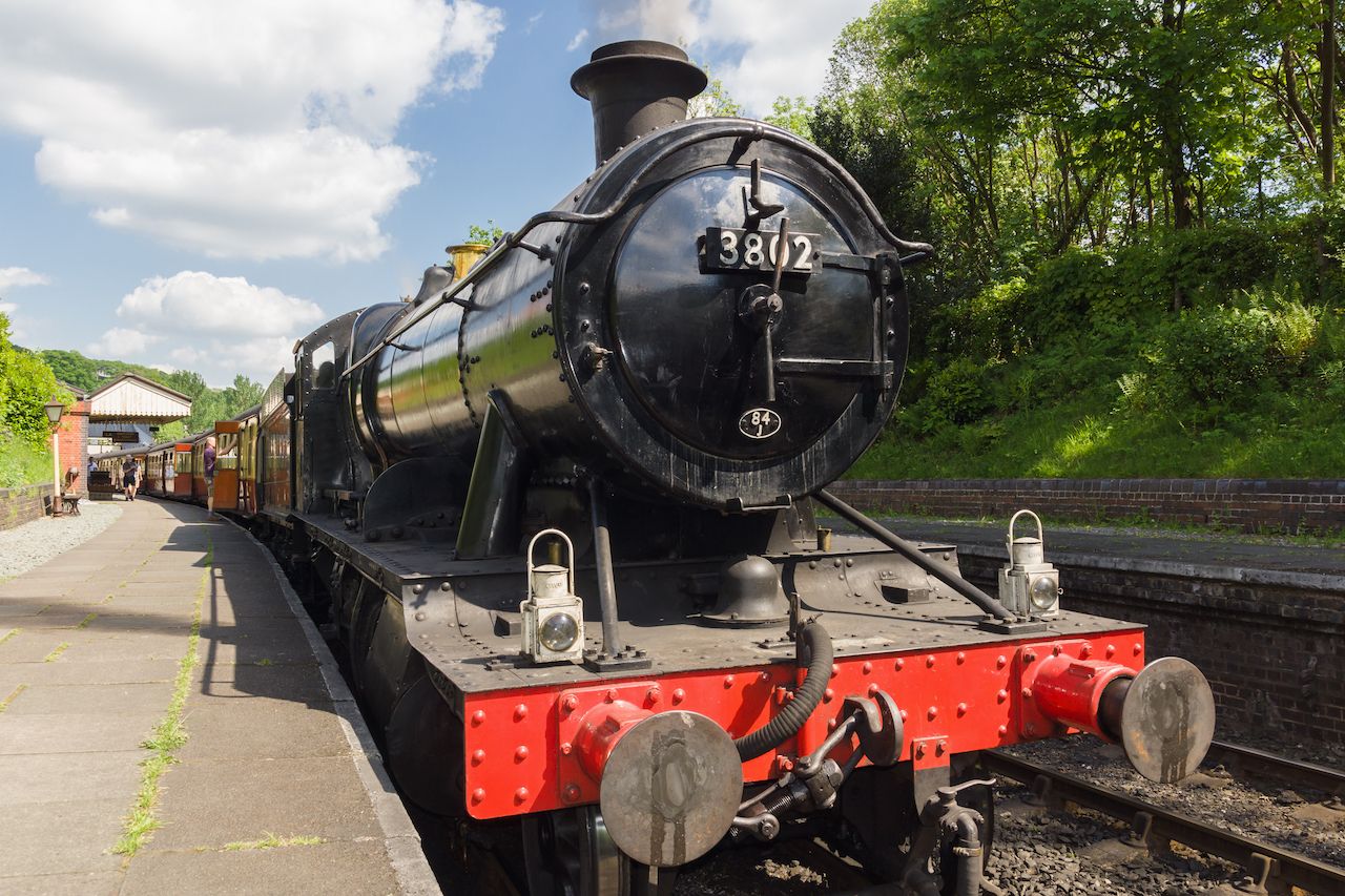 Steam train in Llangollen, Wales